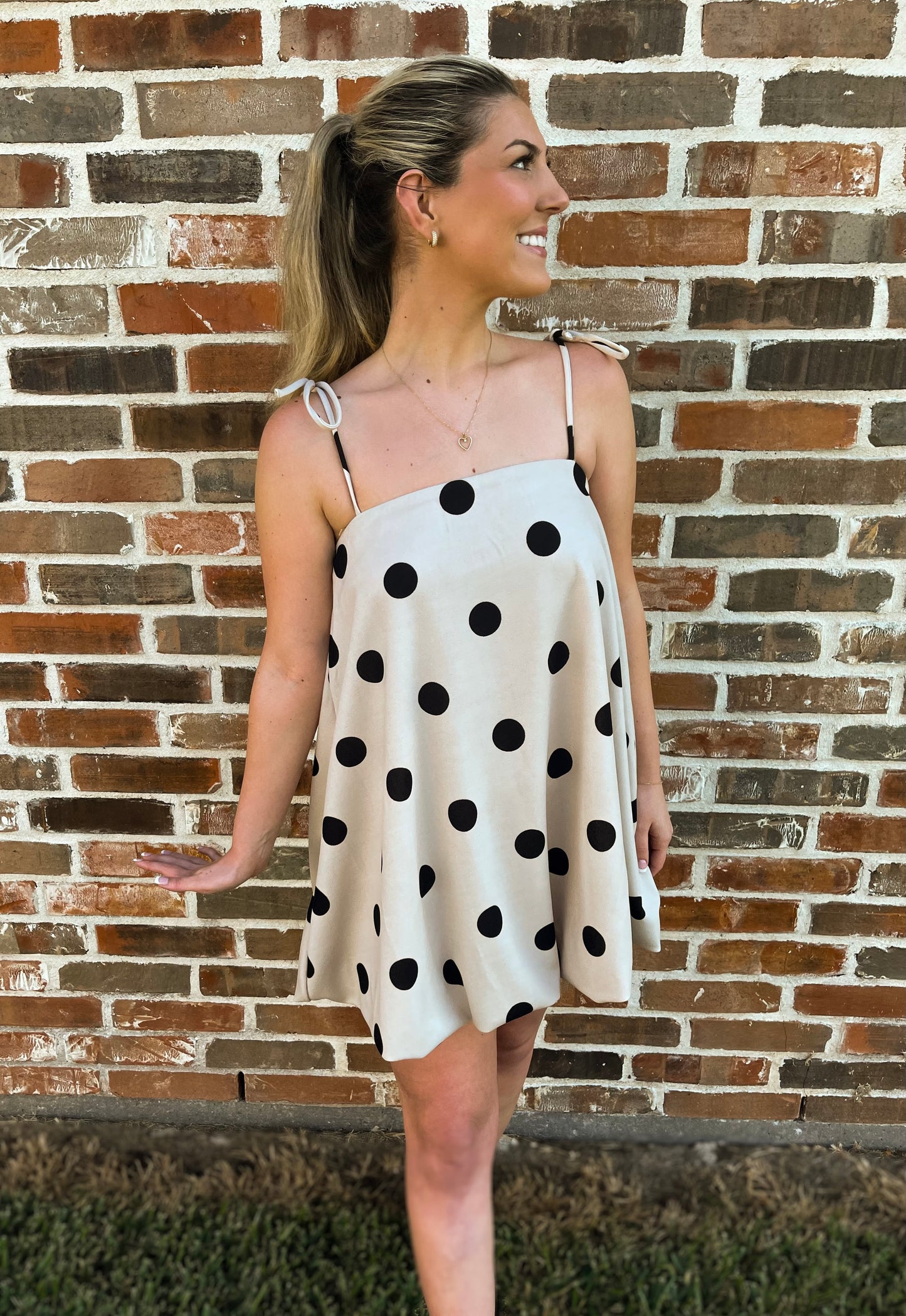 Polka dot mini bubble dress