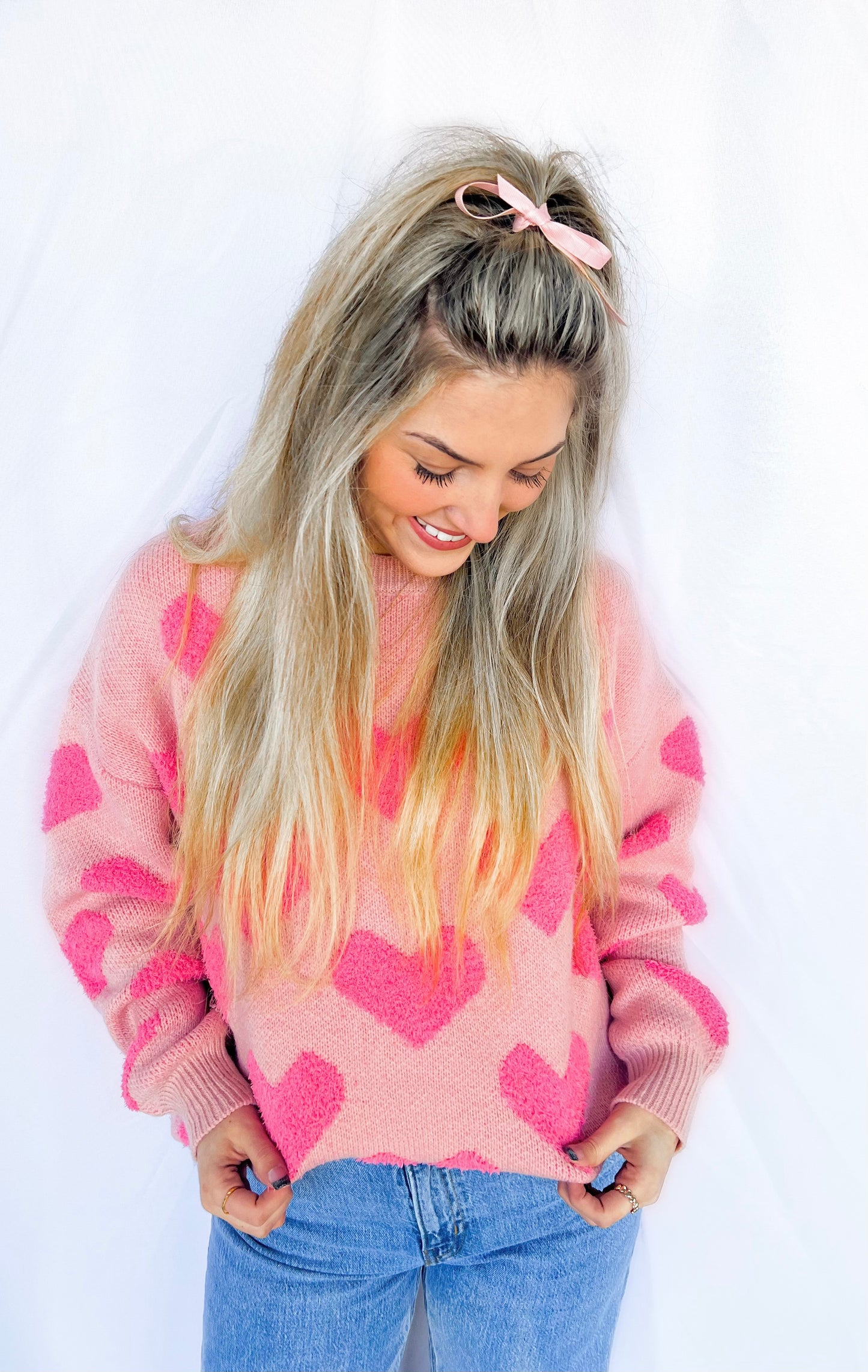 Light Pink Heart Sweater