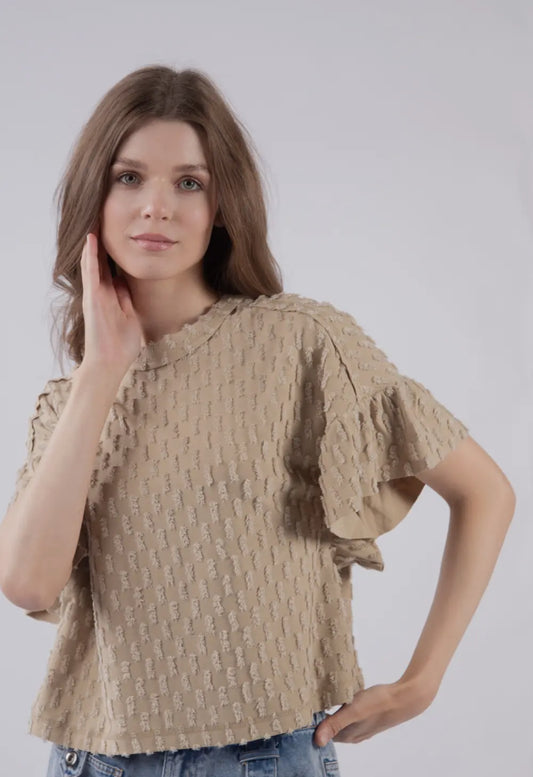 Textured Knit Oversizes Casual Top