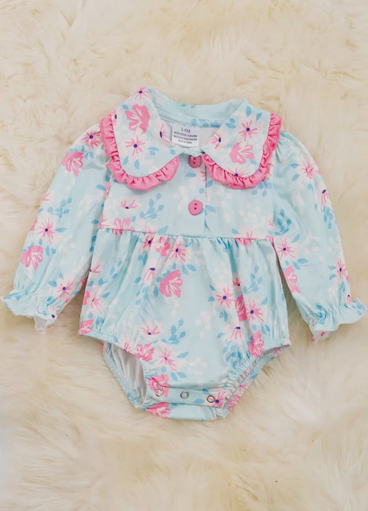 Pastel Floral Print Onesie