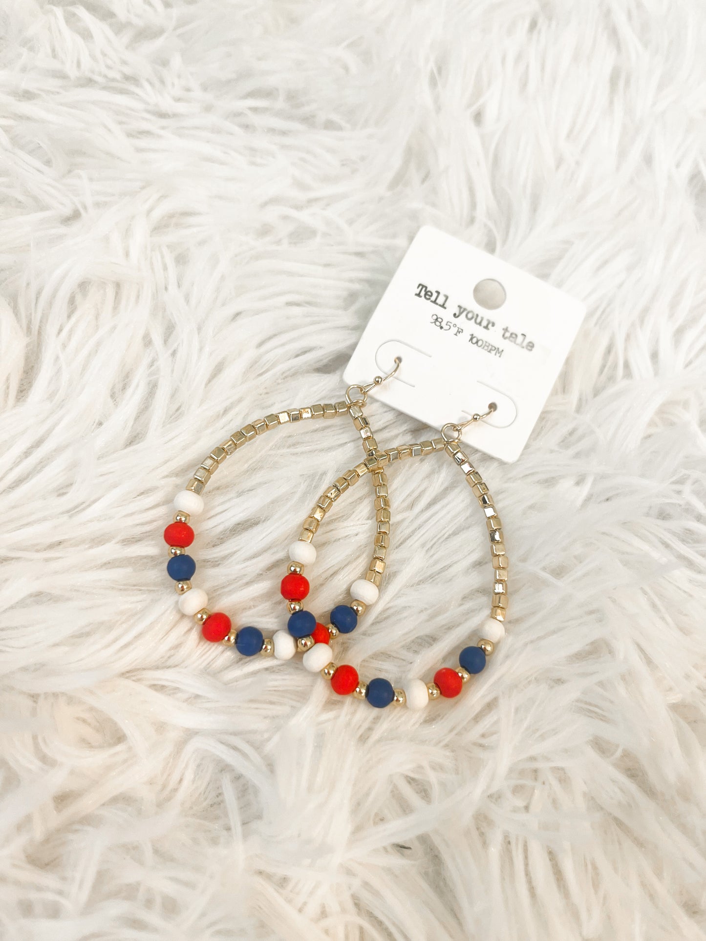 Red white & blue earrings