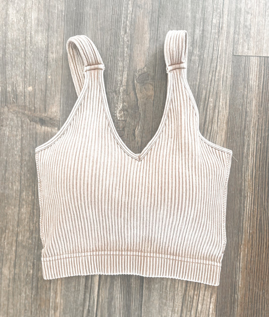 Ribbed Cropped Tank Top