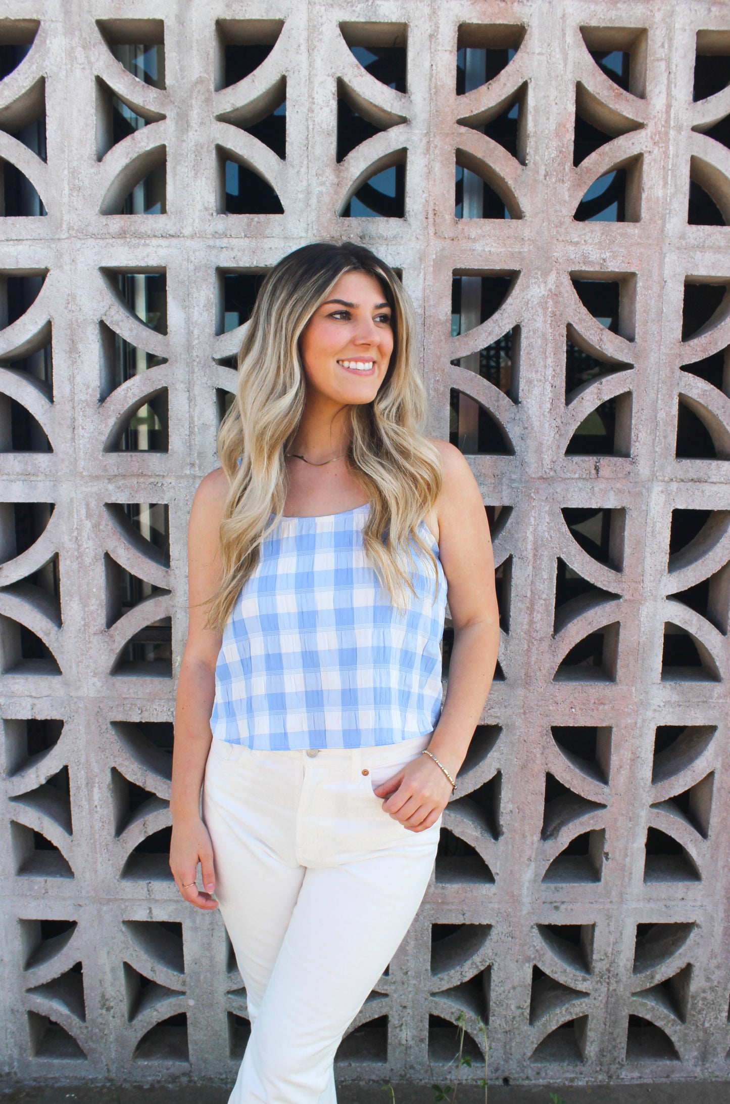 Blue Checkered Top