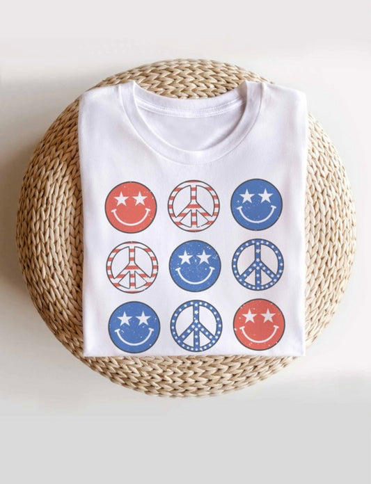 Smiley Fourth of July Tee