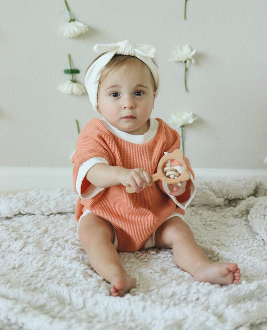 Peach Bubble romper